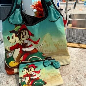 Disney Shoulder Bag Set - Teal and Cream